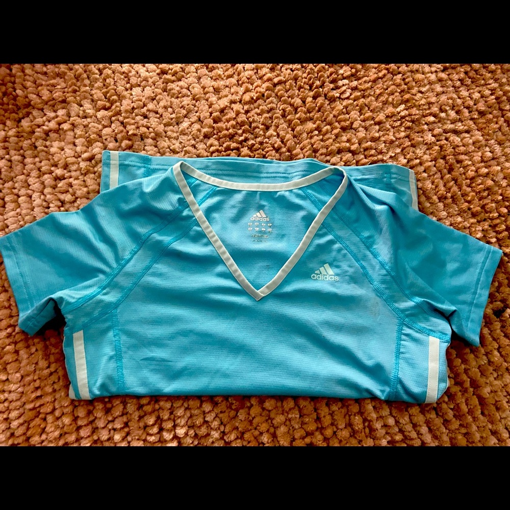 Adidas Small V-Neck Baby Blue DriFit